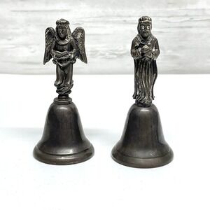 Reed & Barton Nativity Bells  Wise Man And Angel Silverplate Christmas Set 1980s